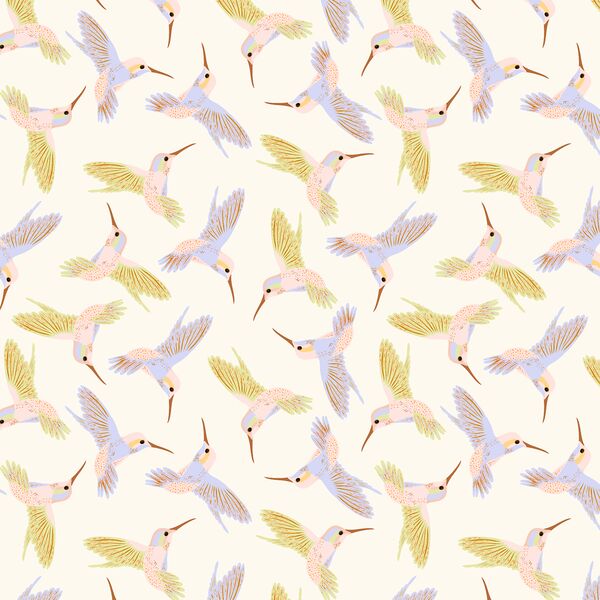 June Hummingbirds in Cream