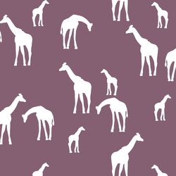 Giraffe Silhouette in Mulberry