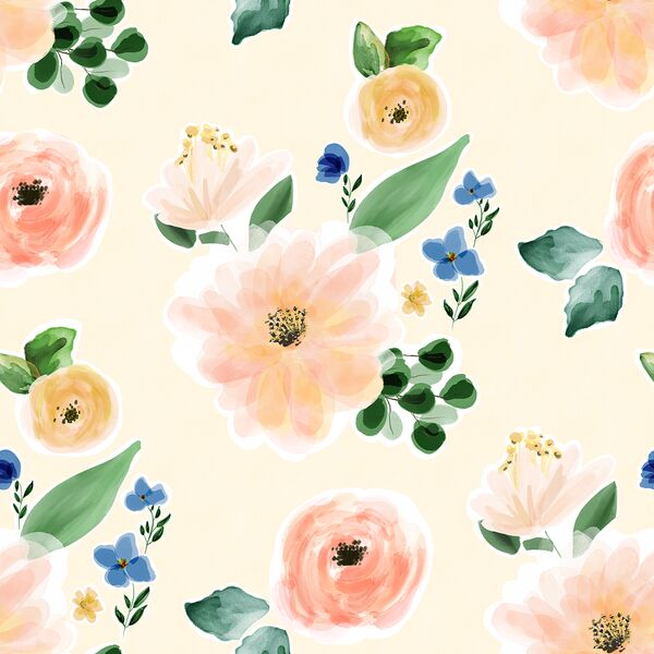 Large Citrus Floral in Soft Sunlight