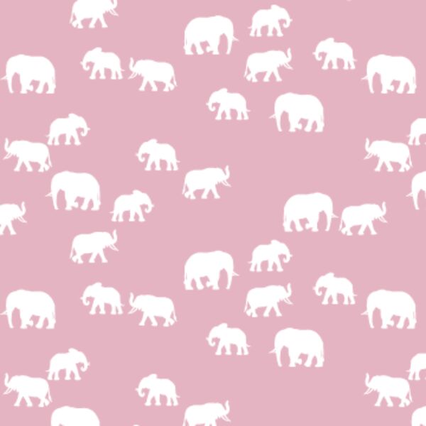 Elephant Silhouette in Carnation