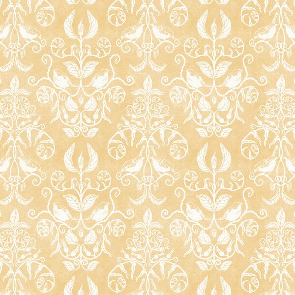 Filgree Damask in Primrose Yellow