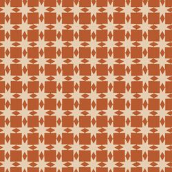 Quilted Christmas Stars in Rust Red