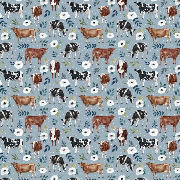Little Garden Cows in Slate Blue
