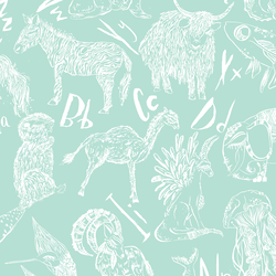 Big Animals in Light Aqua