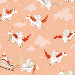 Large Unicorn Santa in Peachy Pink