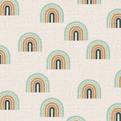 Retro Rainbows in Green and Mustard