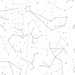 Star Charts in Taupe on White