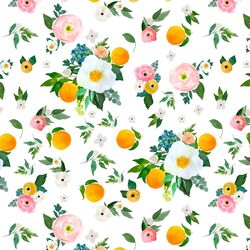 Large Orange Blossoms in White