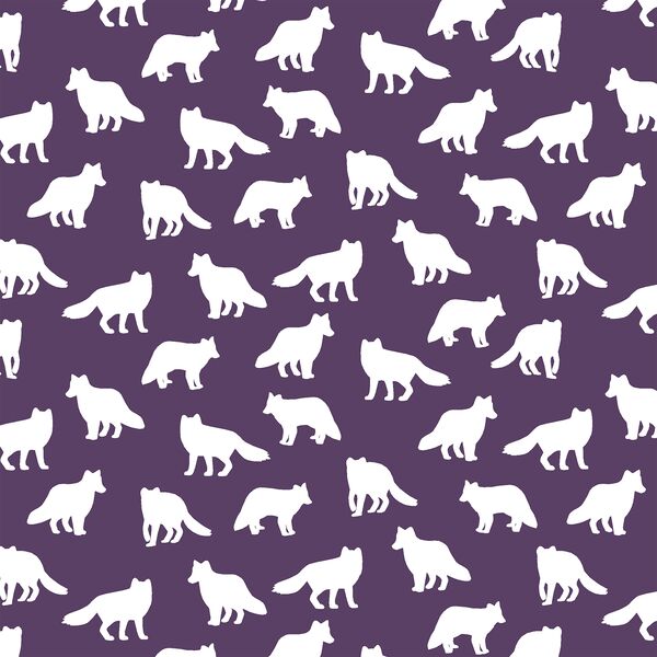 Little Fox Silhouette in Aubergine