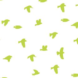 Flock Silhouette in Lime on White
