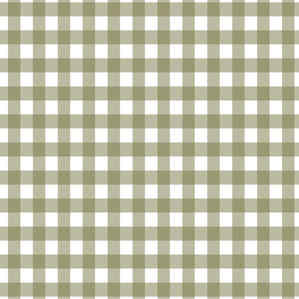 Winter Gingham in Olive on White