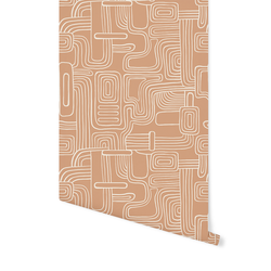 Organic Lines in Cream on Tawny