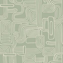 Organic Lines in Cream on Sage Green