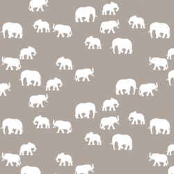Elephant Silhouette in Taupe