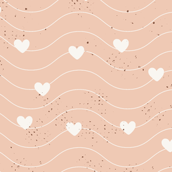 Wavy Hearts in Light Blush
