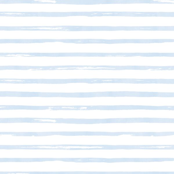 Watercolor Stripes in Frost Blue