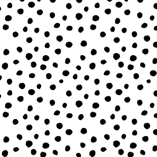 Modern Polka Dot in Black on White