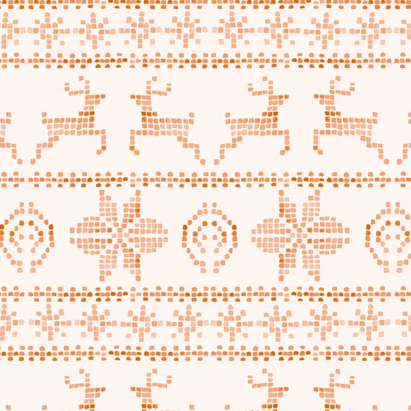 Winter Fair Isle in Frosted Clementine