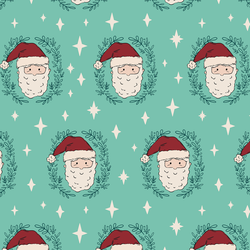 Santa Smiles in Winter Aqua