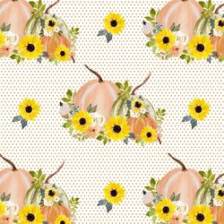 Autumn Harvest in Honey Mustard Dot on White