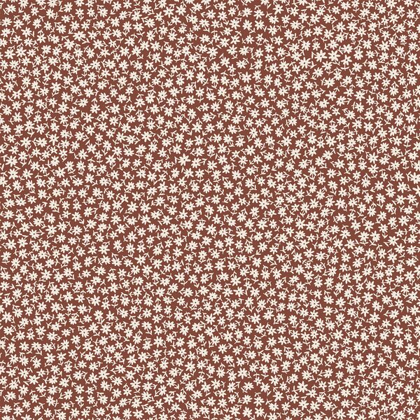 Ditsy Floral in Egret on Rich Brown