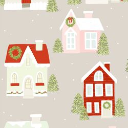 Large Christmas Cottages in Winter Fog