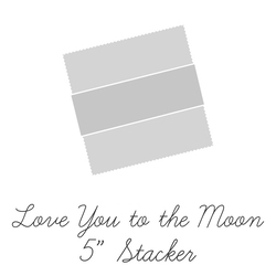 Love You to the Moon Flannel 5" Square Pack in Blue