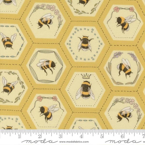 Bees in Hexies in Honey