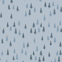 Woodland in Frosty Blue