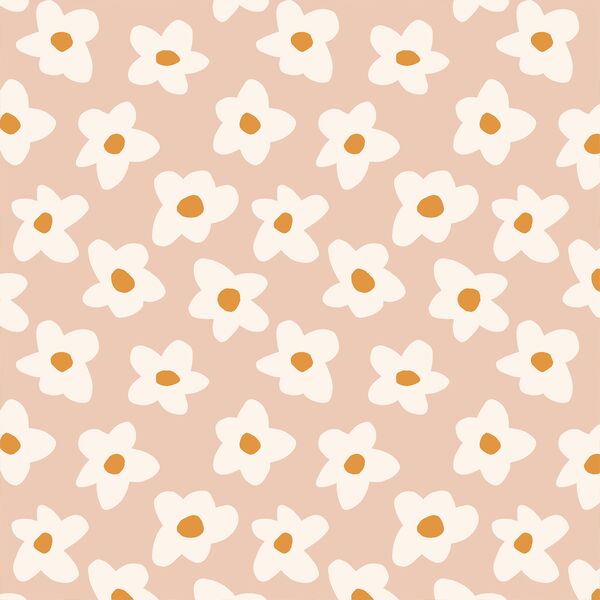 Small Graphic Retro Flowers in Pink