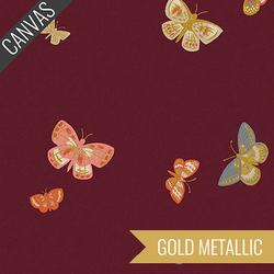Butterfly House Canvas in Burgundy Metallic