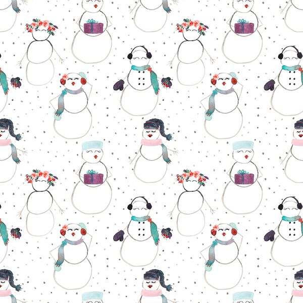 Small Snow Women in White