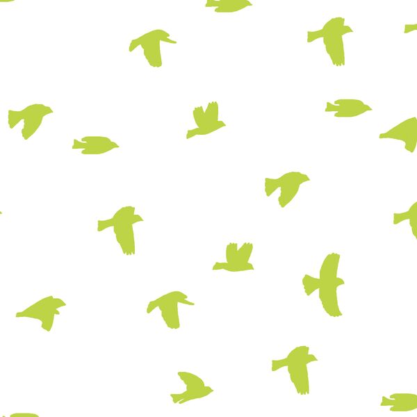 Flock Silhouette in Lime on White