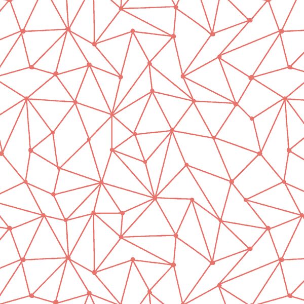 Astral Nights in Living Coral on White