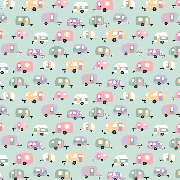 Small Campers in Pastel Mint