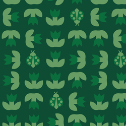 Ladybird and Tulip in Green