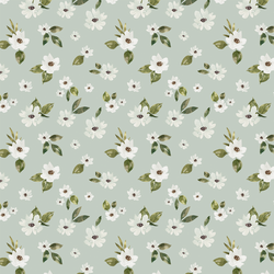White Flowers in Mint