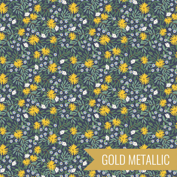 Daisy Fields in Navy Metallic