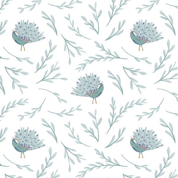 Peacock in Celadon