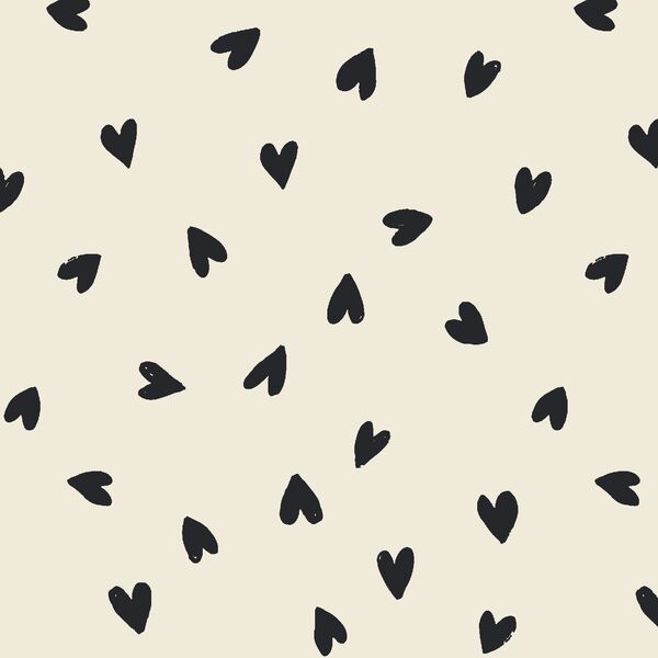 Large Tossed Hearts in Dark Charcoal Gray