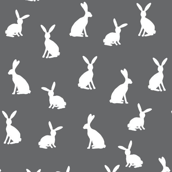 Cottontail Silhouette in Charcoal