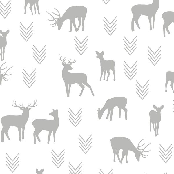 Deer Silhouette in Pebble on White