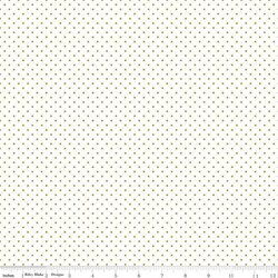 Swiss Dot in Gold Sparkle on White