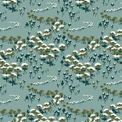 Flower Fields in Forest Haze