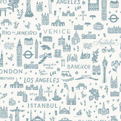 World Traveler Silhouette in Blue