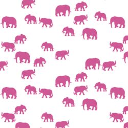 Elephant Silhouette in Petunia on White