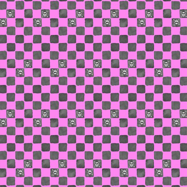 Skull Checkers in Fuschia