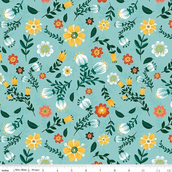 Blooms in Aqua