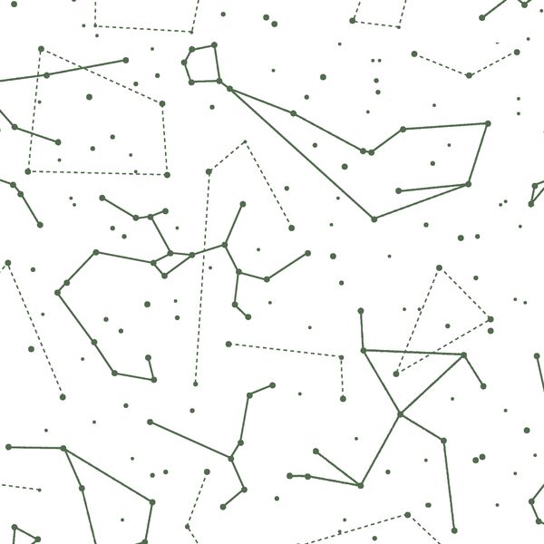 Star Charts in Kale on White