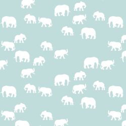 Elephant Silhouette in Glacier Blue